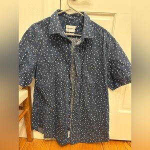 Goodfellow & Co Men's Navy Patterned Button Down Shirt